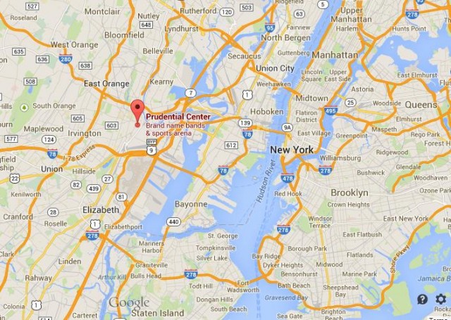 location Newark on map of New York City
