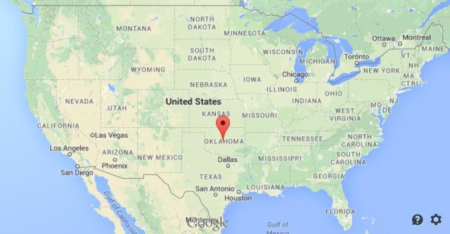 location Oklahoma City on map of USA