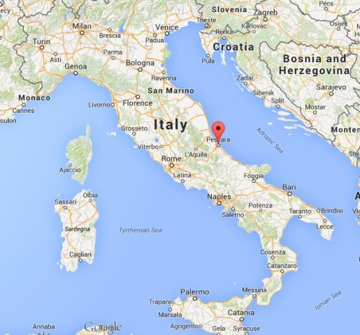 location Pescara on map Italy