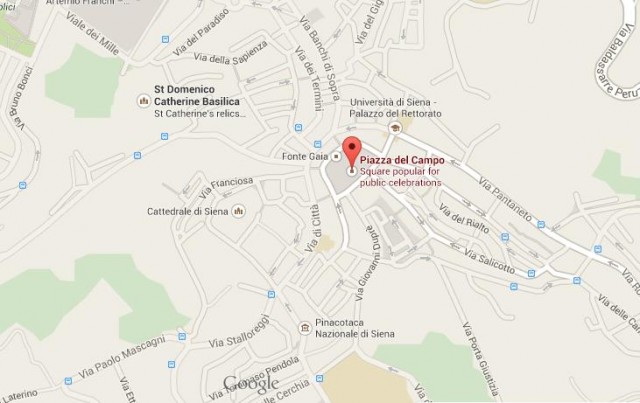 location Piazza del Campo map Siena