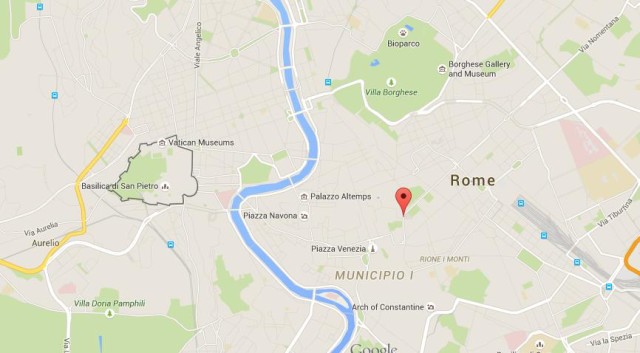 location Piazza del Quirinale on map Rome