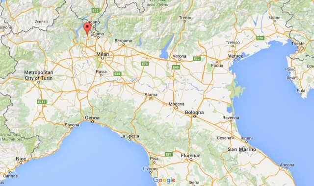 location Varese on map north Italy