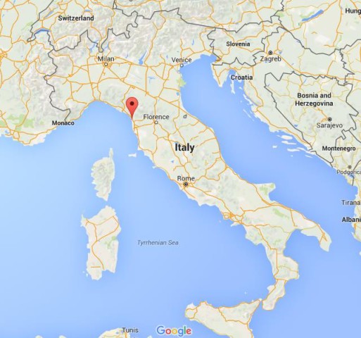 location Viareggio on map Italy