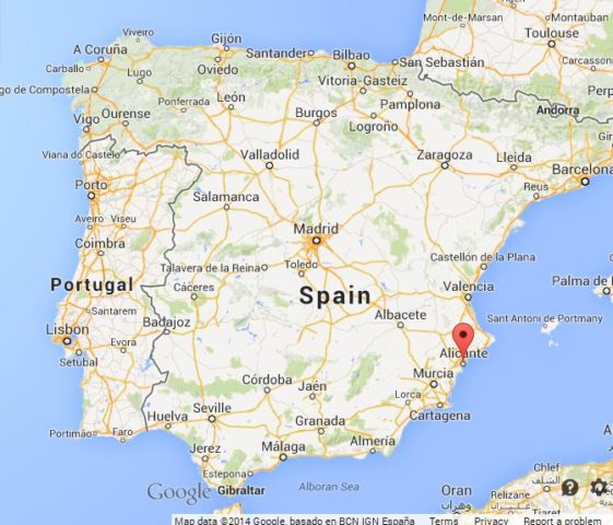 Where is Alicante on Map of Spain