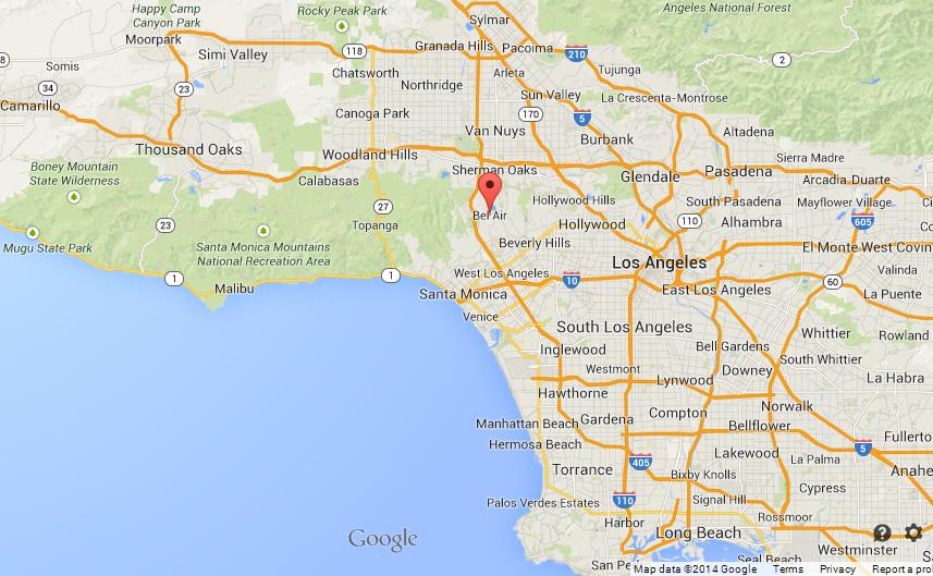Bel Air On Map Of California