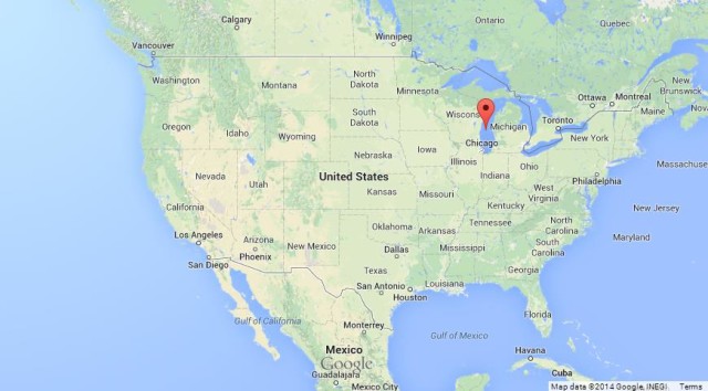 location Lake Michigan on Map of United States