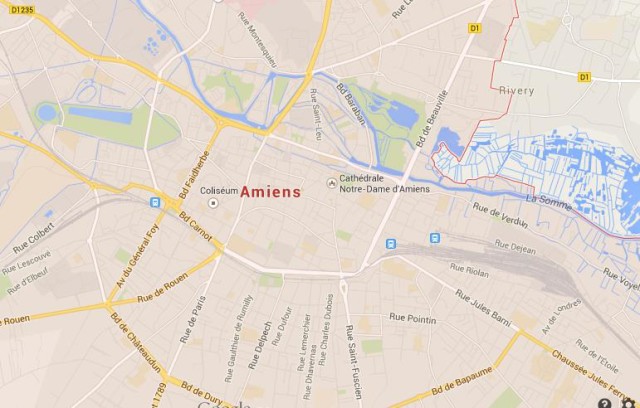Map of Amiens France