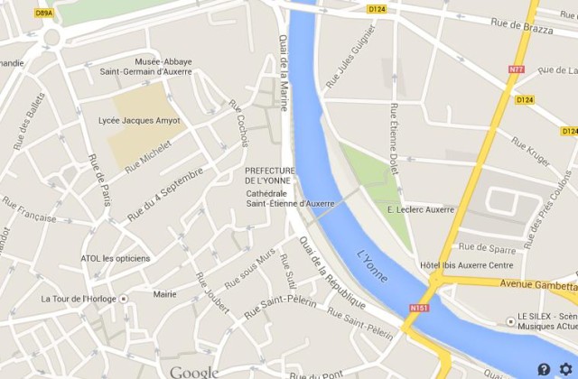 Map of Auxerre France