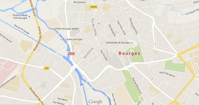 Map of Bourges France