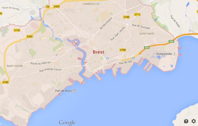 Map of Brest France