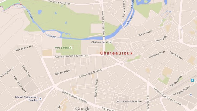 Map of Chateauroux France