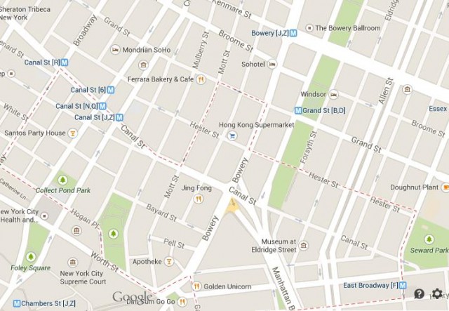 Chinatown map NYC