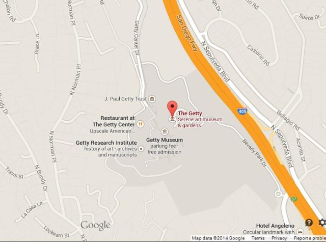 Map of Getty Center LA