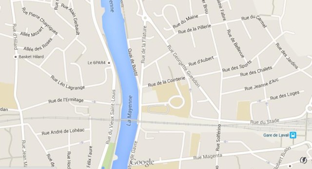 Map of Laval Centre France