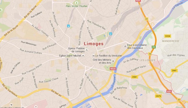 Map of Limoges France