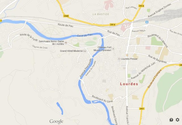 Map of Lourdes France