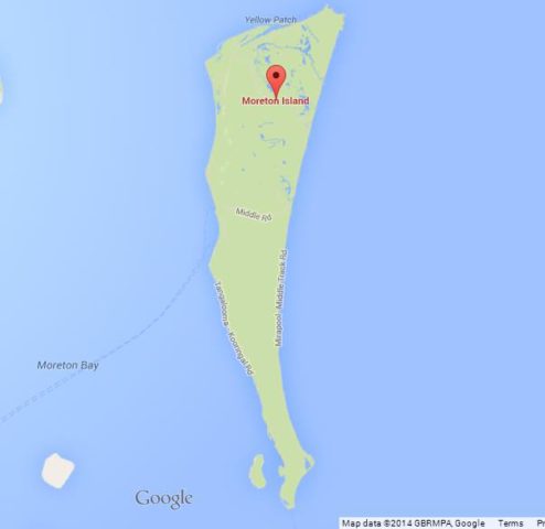 Map of Moreton Island Australia