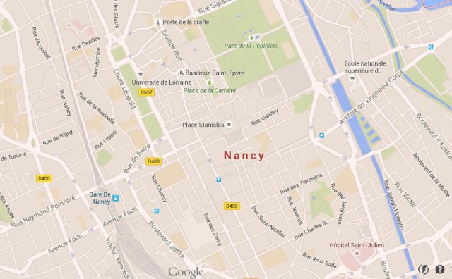 Map of Nancy France