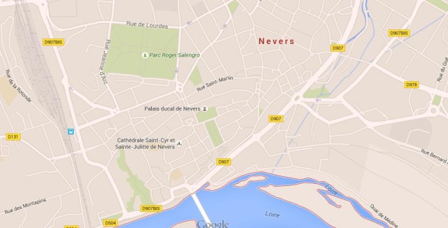 Map of Nevers France