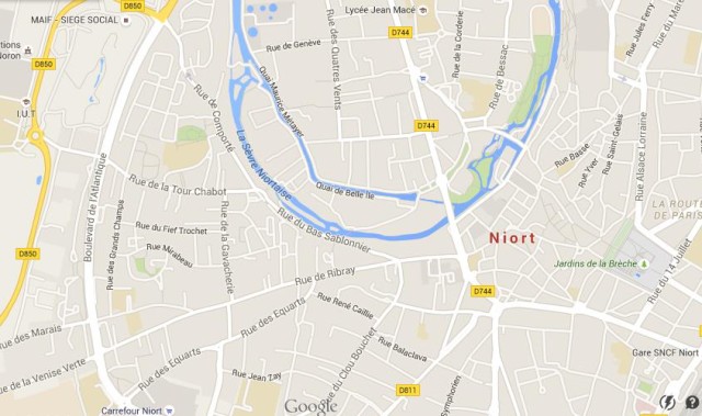 Map of Niort France