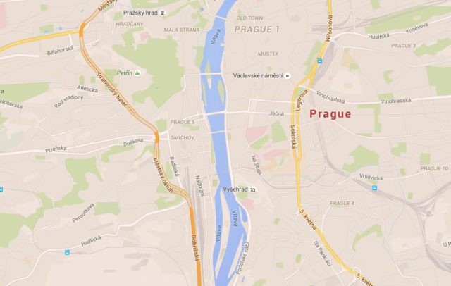 Map of Prague Czech Republic
