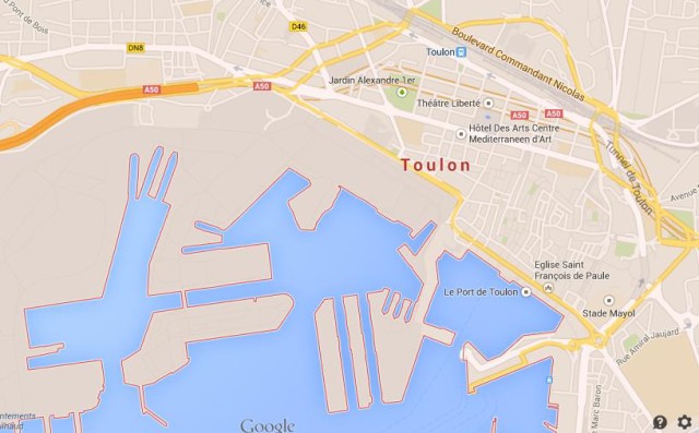 Map of Toulon France