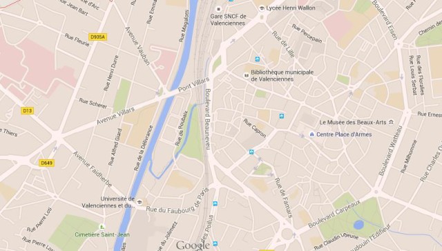 Map of Valenciennes France