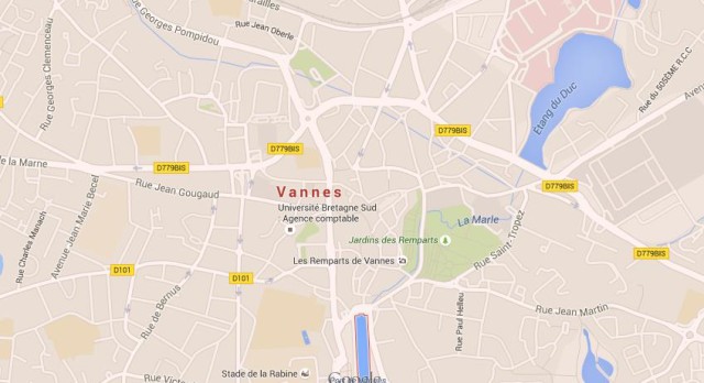 Map of Vannes France
