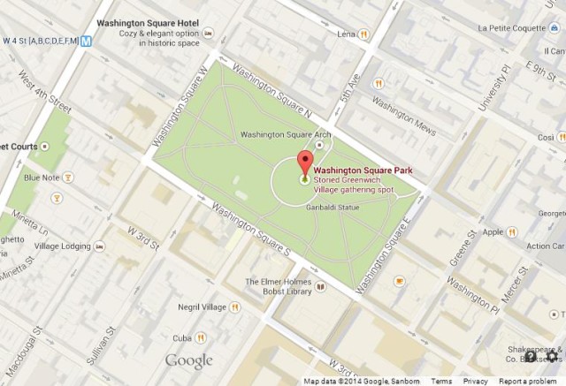 Map of Washington Square Park NY