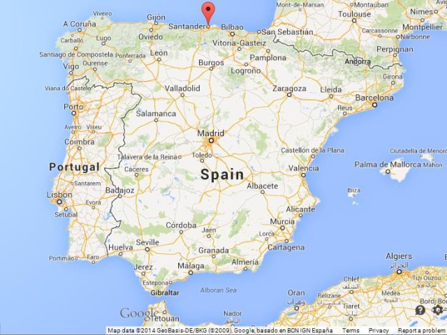 Where is Santander on Map of Spain