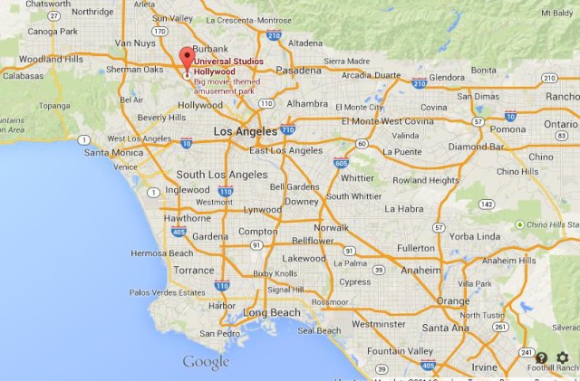 location Universal Studios Hollywood Map Los Angeles