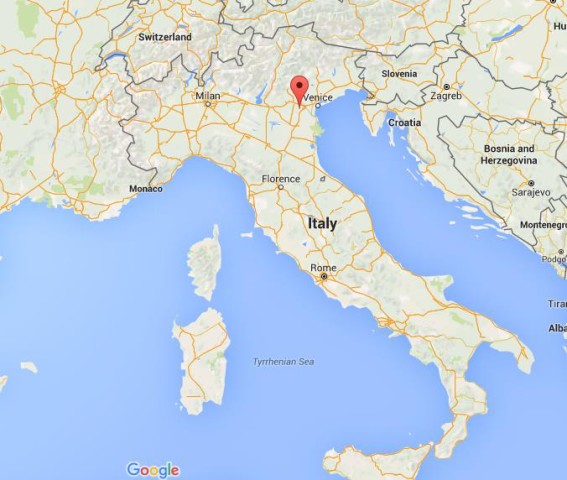 location Abano Terme on map of Italy