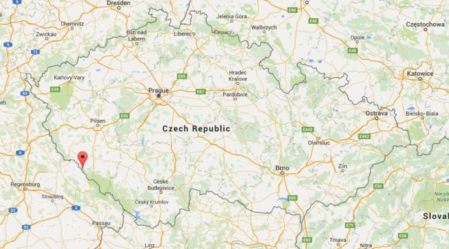 Location Bohemian Forest on map Czech Republic