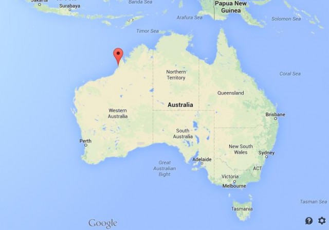 location Broome on map of Australia