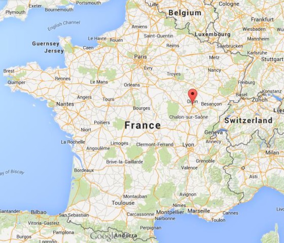 location Dijon on map France