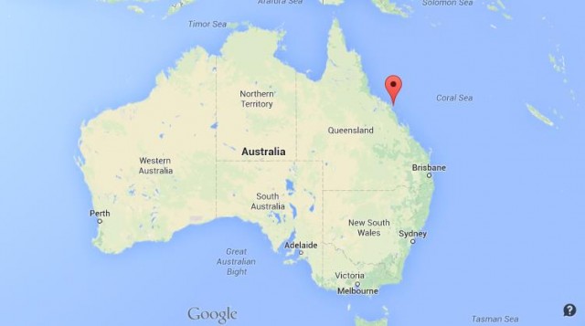 Location of Hamilton Island on map of Australia