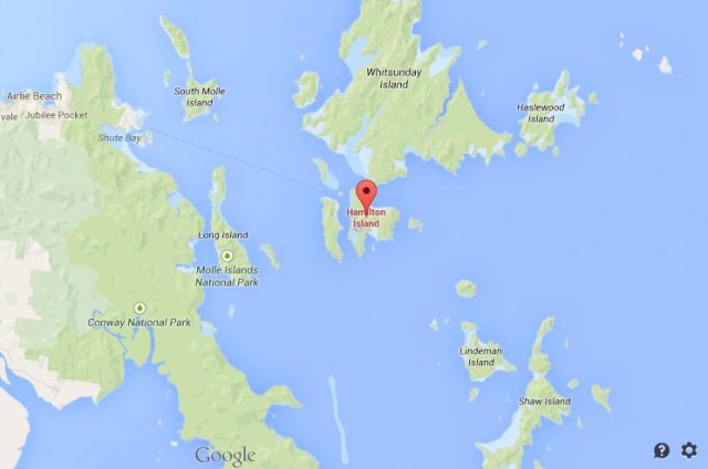 location Hamilton Island on map of Whitsundays 