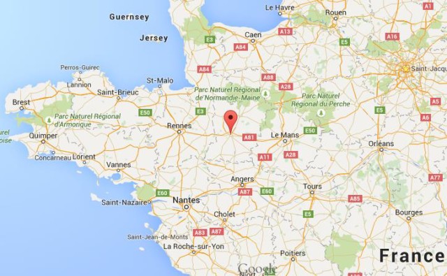 location Laval on Map northwest France