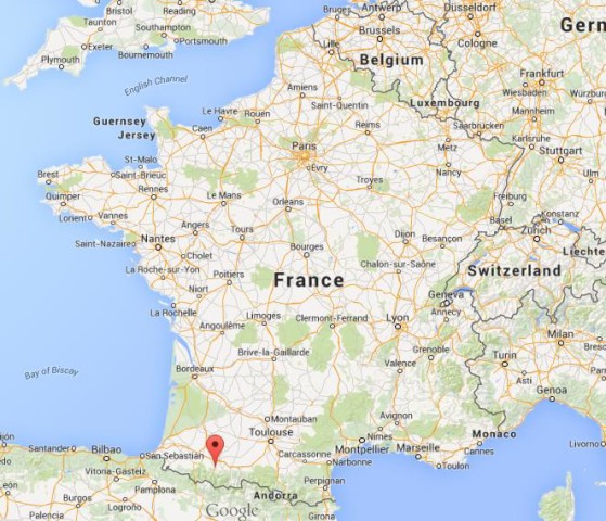 location Lourdes on map of France