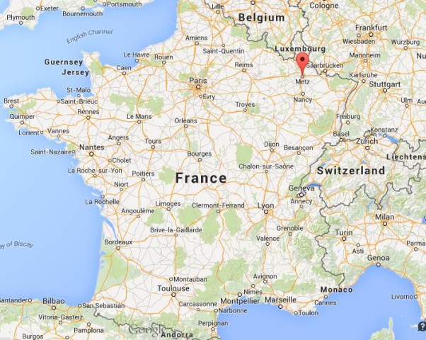 location Metz on map of France