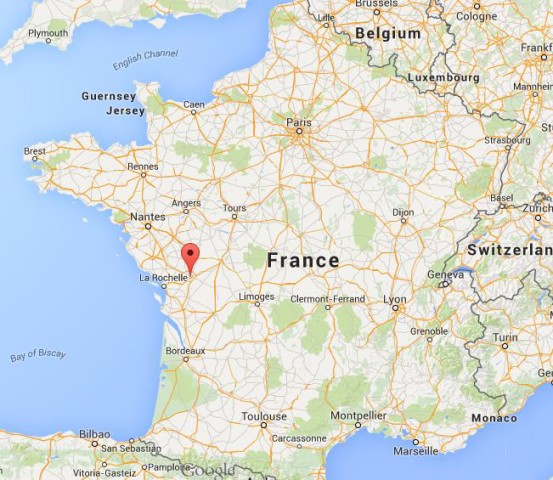 location Niort on map France