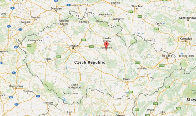 Location Pardubice on map Czech Republic