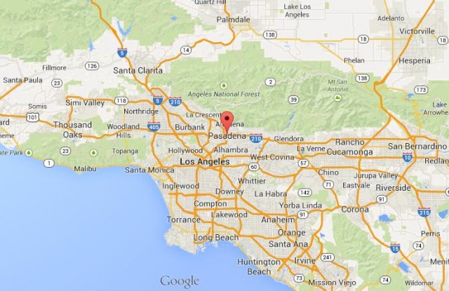location Pasadena map LA
