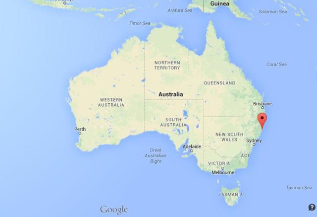 location Port Macquarie on map of Australia