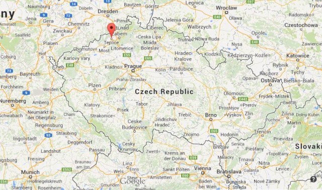 location Teplice on map of Czech Republic