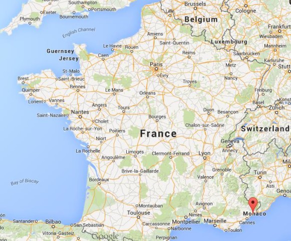 location Villefranche-sur-Mer on map France