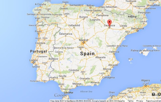 Where is Zaragoza on Map of Spain