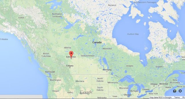 Where is Edmonton on Map of Canada