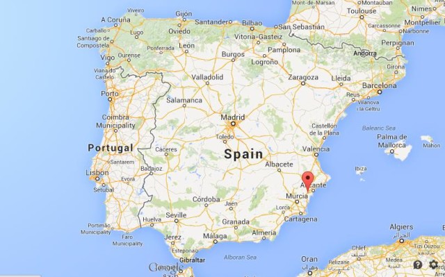 Where is Elche on map of Spain