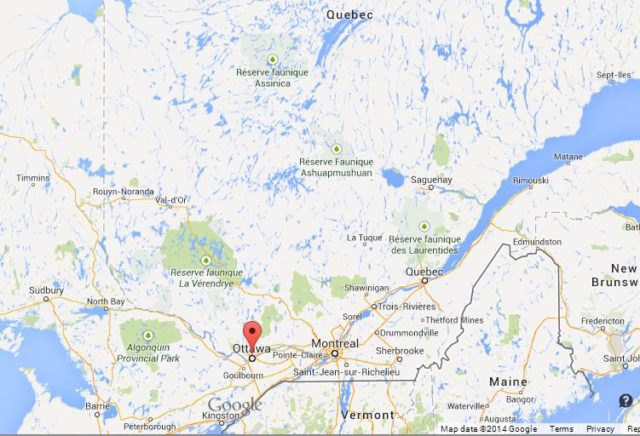 Where is Gatineau on Map of Quebec